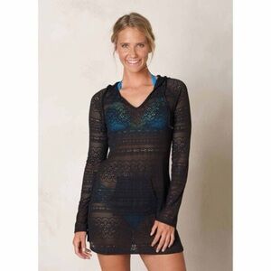 PRANA Black Luiza Tunic Swim Cover Up Mini Beach Dress Size Medium